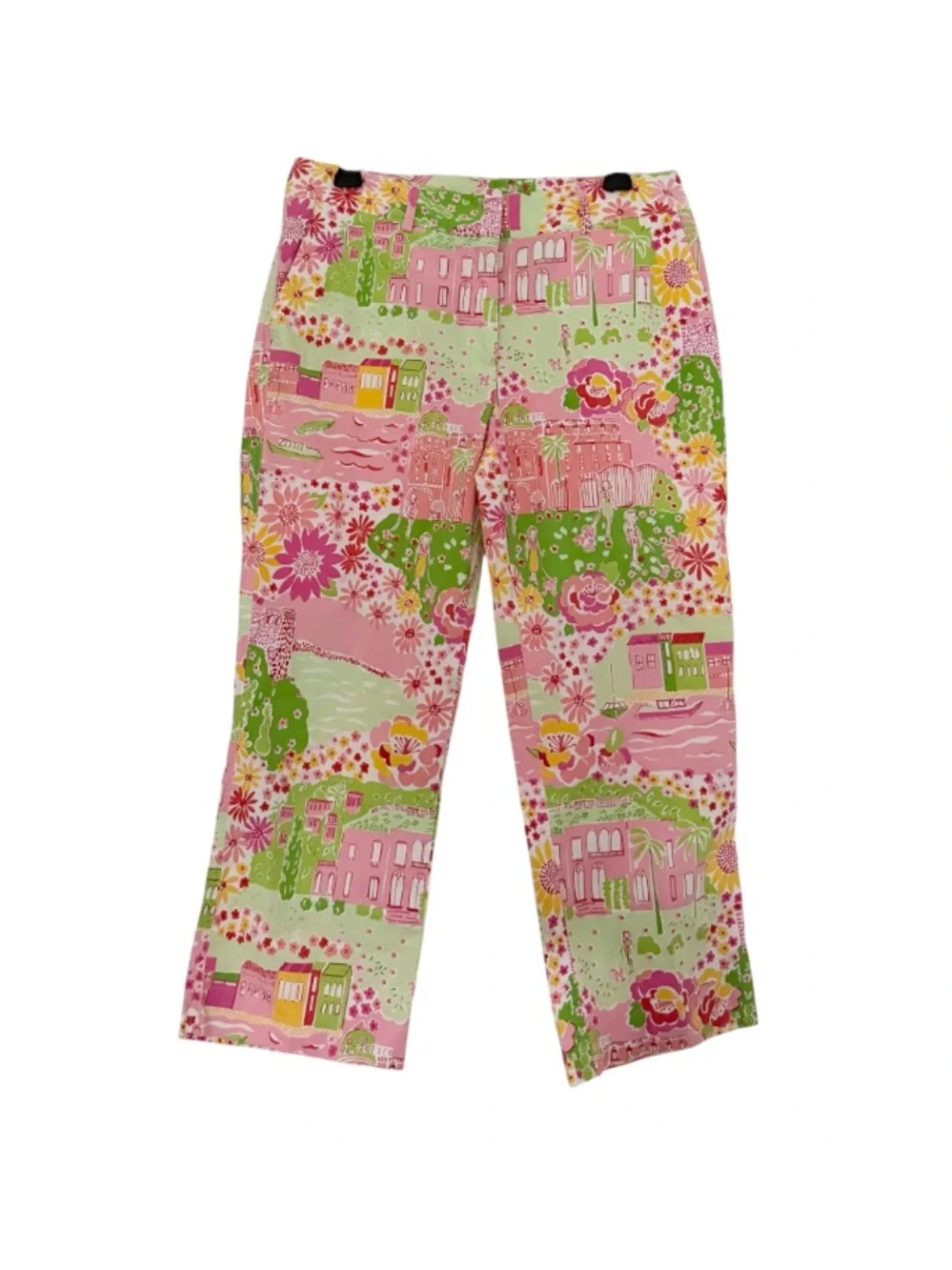 Vintage Lilly Pulitzer Negresco World Multicolor Cropped Pant Pastel Size 10